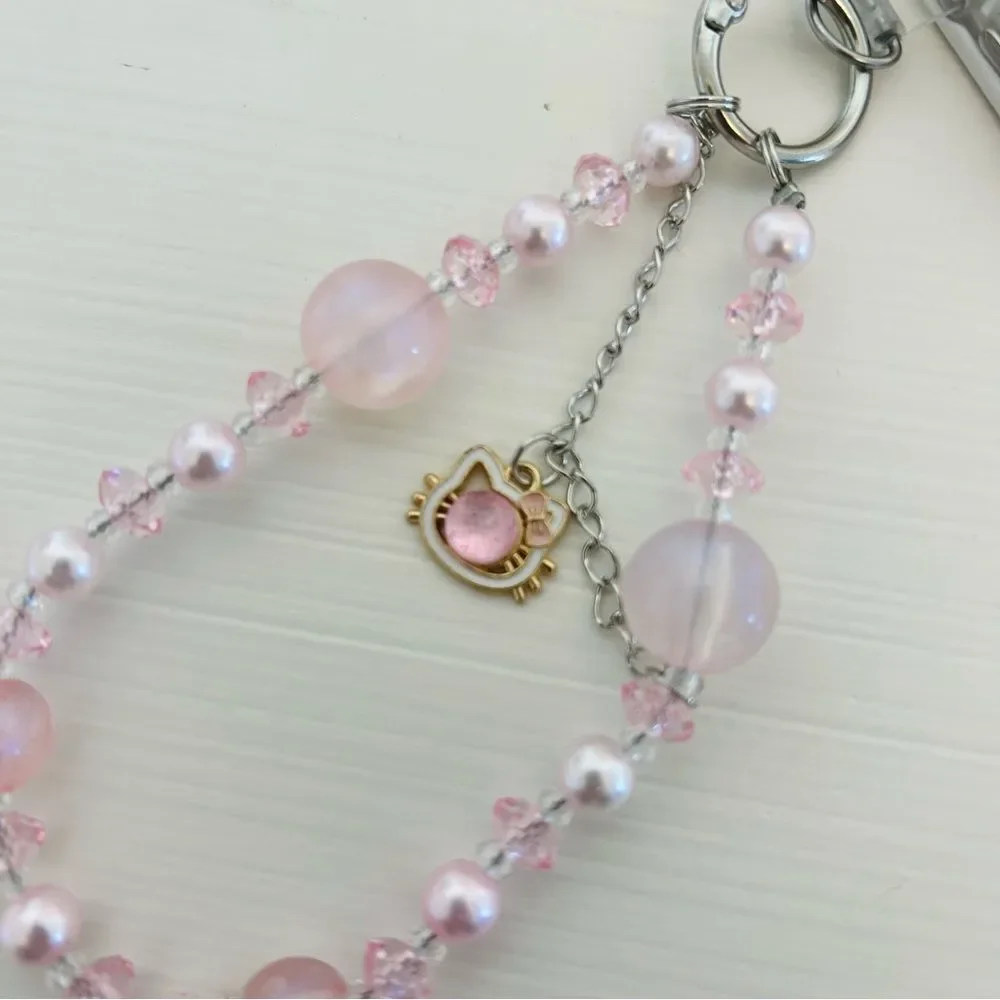 Luxury high-end crystal bead hand-held lanyard chain, phone wristlet strap